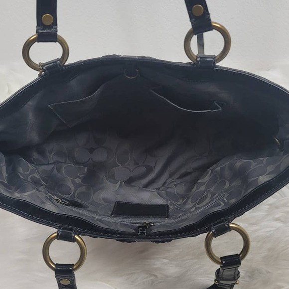 COACH Black Patent Leather Tote  F0773-11500 - Picture 7 of 8